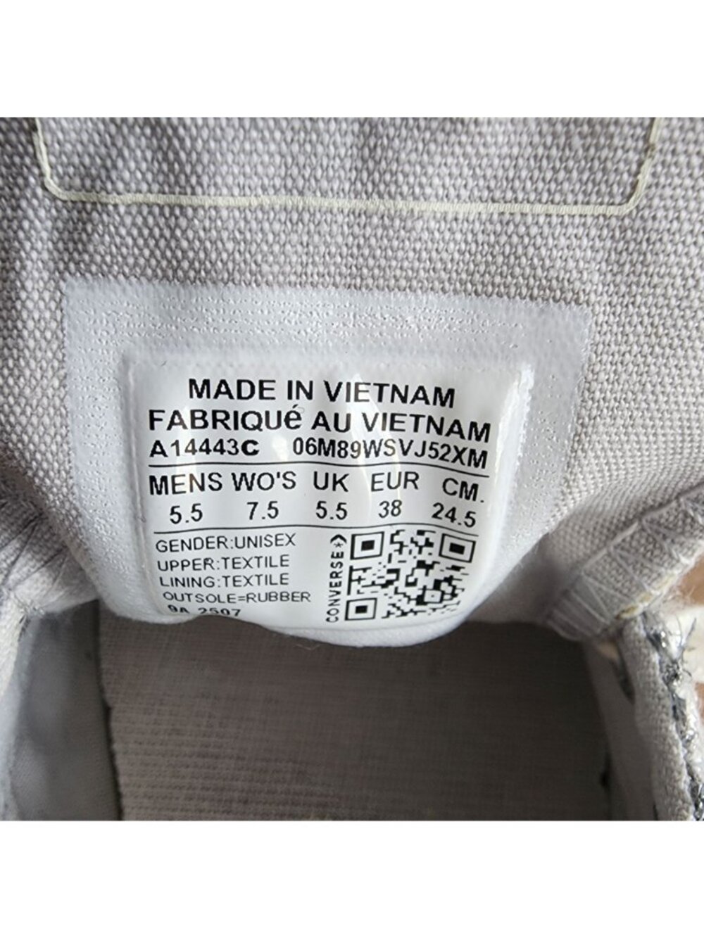 ⭐Converse Chuck 70 Metallic Tweed Low Sz 7.5 Womens Shoes Sneaker Silver A14443C - Picture 9 of 12